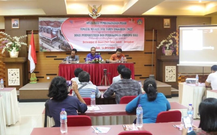 Disperindag Bali dalam sosialisasi pembangunan Pasar Ubud sebagai pasar tematik di Denpasar, Bali, Sabtu