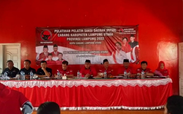 PDI Perjuangan Kabupaten Lampura menggelar kegiatan pelatihan saksi daerah