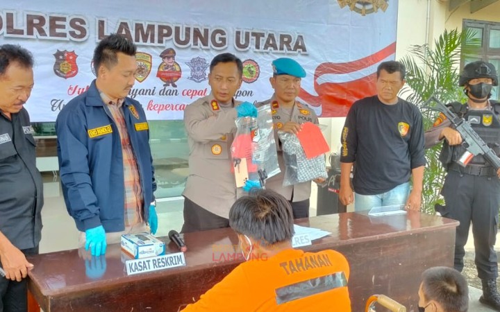 Pelaku kasus pencurian disertai dengan kekerasan (CURAS) yang kerap beraksi di Lampung Utara berhasil di bekuk Tim TEKAB 308