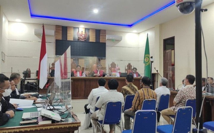 Suasana persidangan kasus suap penerimaan mahasiswa baru Universitas Lampung di Pengadilan Tipikor PN Tanjungkarang, Bandarlampung, Kamis, (9/2/2023). (ant)