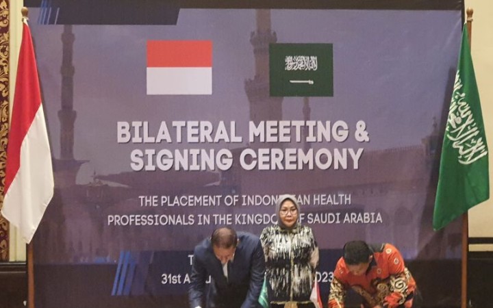 BP2MI-Arab Saudi Tandatangani Kerja Sama Perlindungan dan Penempatan Tenaga Kesehatan (foto: gembali/ antara)