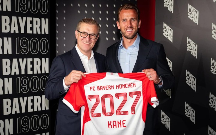 Harry Kane resmi berseragam Bayern Munich (foto: Bayer Munich)