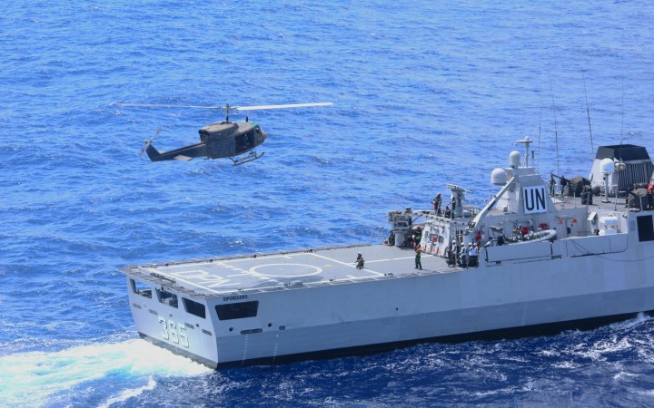 KRI Diponegoro-365 Laksanakan Latihan Bersama Dengan LAF-Air Force di wilayah Area of Maritime Operation (AMO), Perairan Mediterania, Lebanon pada Selasa (7/5). (gemapos/puspen TNI)