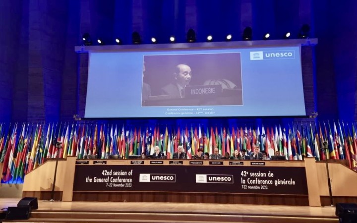 Konferseni Umum UNESCO di Markas Besar UNESCO di Paris, Prancis. (gemapos/Kemenlu)