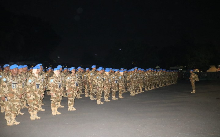 Pelepasa 220 prajurit chalk I Kontingen Garuda (Konga) Monusco untuk melaksanakan Operasi Pemelihara Perdamaian Dunia (OPPD). (gemapos/puspen tni)