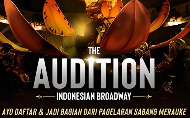Poster pencarian bakat The Audition untuk para penari seluruh Indonesia oleh Pagelaran Sabang Merauke The Indonesian Broadway. (foto: gemapos/antara)