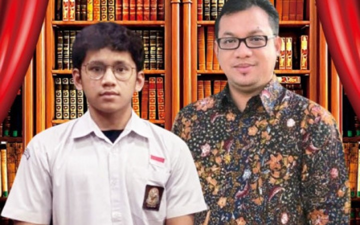 Ahmad Azzam Muhammad dan Kepala SMA Labschool Jakarta, Suparno Sastro. (gemapos/beritajakarta)