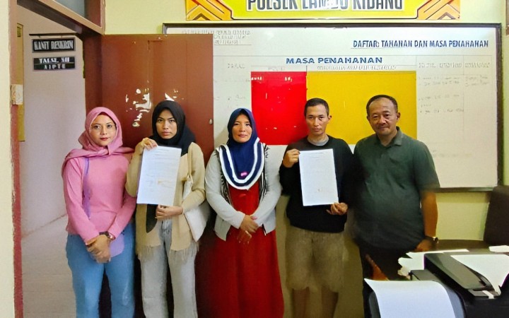 Sat reskrim Polres Lampung Selatan berhasil menangani dan menyelesaikan kasus premanisme yang viral di media sosial. (foto:beritalampung)