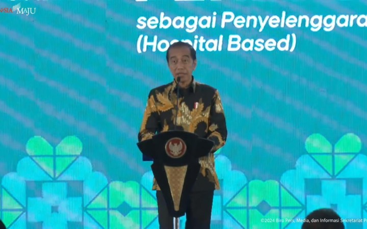 Presiden Jokowi, dalam peresmian Program Pendidikan Dokter Spesialis Berbasis Rumah Sakit Pendidikan Penyelenggara Utama (RSP-PU) di RSAB Harapan Kita, Jakarta, Senin (6/5/2024). (gemapos/Youtube Sekretariat Presiden)
