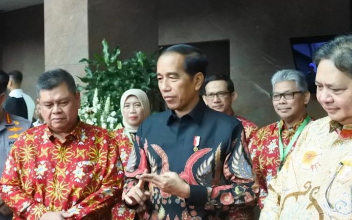 Presiden Joko Widodo memberikan keterangan setelah membuka Rakornas Pengawasan Intern Pemerintah Tahun 2023 di Jakata, Rabu (14/6/2023). (ant)