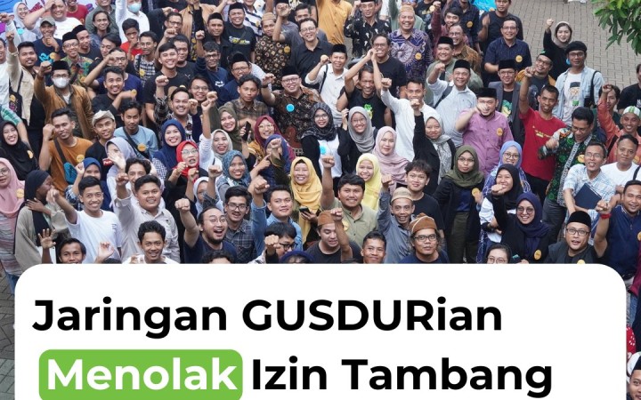 Jaringan Gusdurian menyatakan menolak kebijakan pemberian izin tambang kepada Organisasi Masyarakat (ormas) Keagamaan. (Foto: Gemapos/X @JaringanGUSDURian)