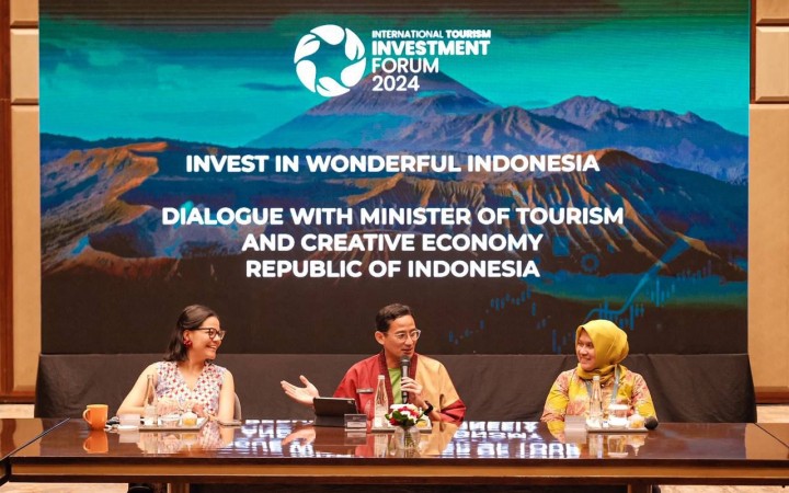 Menteri Pariwisata dan Ekonomi Kreatif/Kepala Badan Pariwisata dan Ekonomi Kreatif (Menparekraf/Kabaparekraf) Sandiaga Salahuddin Uno memimpin diskusi ITIF, Kamis (6/6/2024). (foto:gemapos/Kemenparekraf)