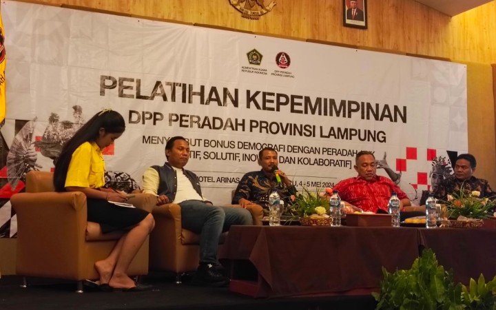 DPP Peradah Lampung laksanakan Pelatihan Kepemimpinan pada Sabtu 4 Mei 2024 di Hotel Arinas, Bandar Lampung. (foto:beritalampung)