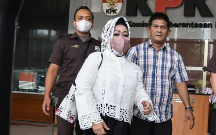 Kadiskes Lampung Reihana saat memenuhi undangan KPK untuk mengklarifikasi LHKPN miliknya di Gedung Merah Putih KPK, Jakarta, Senin, (8/5/2023). (ist)