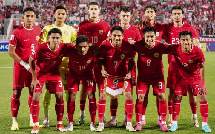 Skuad Timnas U-23 dalam laga Piala asia U-23 2024. (gemapos)