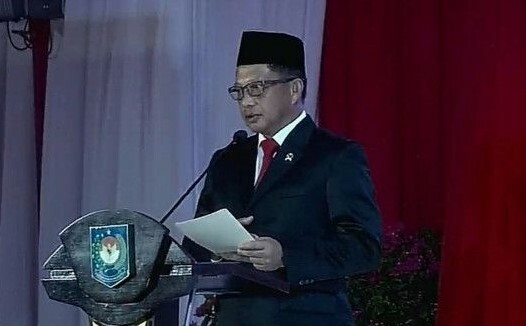 Mendagri Tito Karnavian menyampaikan sambutan dalam acara pelantikan tiga penjabat gubernur DOB Papua di Kantor Kemendagri, Jakarta, Jumat (11/11/2022). (ant)