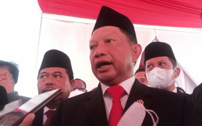 Menteri Dalam Negeri (Mendagri) Tito Karnavian saat memberikan keterangan kepada wartawan usai meresmikan tiga provinsi baru itu dan melantik tiga penjabat gubernur DOB tersebut di Kantor Kementerian Dalam Negeri, Jakarta, Jumat (11/11/2022). (ant)