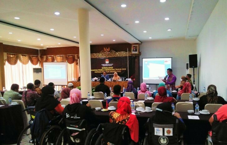 Sosialisasi tahapan Pemilu serentak 2024 kepada masyarakat disabilitas oleh Komisi Pemilihan Umum (KPU) Kabupaten Bantul, Daerah Istimewa Yogyakarta (DIY) beberapa waktu lalu. (ant)