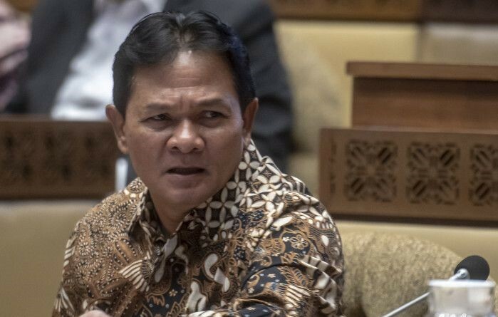 Ketua DKPP Heddy Lugito saat mengikuti rapat dengar pendapat dengan Komisi II DPR di Kompleks Parlemen, Senayan, Jakarta, Senin (12/9/2022). (ant)
