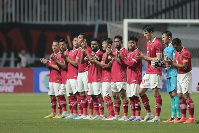 Starting XI Timnas Indonesia saat menghadapi laga kedua lawan Curacao di FIFA Matchday di Stadion Pakansari, Bogor, Senin (27/09/2022) malam WIB.